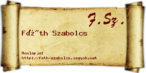 Fáth Szabolcs névjegykártya